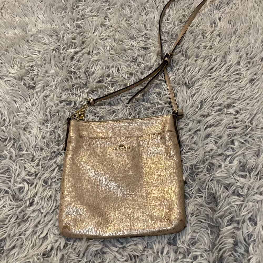 Coach Metallic Gold Crossbody Bag